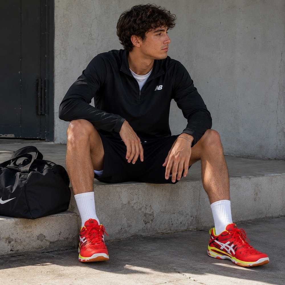 Asics Gel-Volleycross Revolution Red Lime Volleyball Shoes B301Y Mens 12.5 - Picture 2 of 14